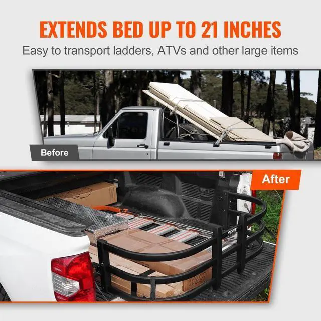 Alt view image 3 of 7 - VEVOR Truck Bed Extender, Aluminum Retractable Tailgate Extender, 55.5"-68", Fits for Ford Super Duty, F150, Dodge Ram 1500/2500/3500, Toyota Tundra, Nissan Titan, Chevrolet Silverado, GMC Sierra