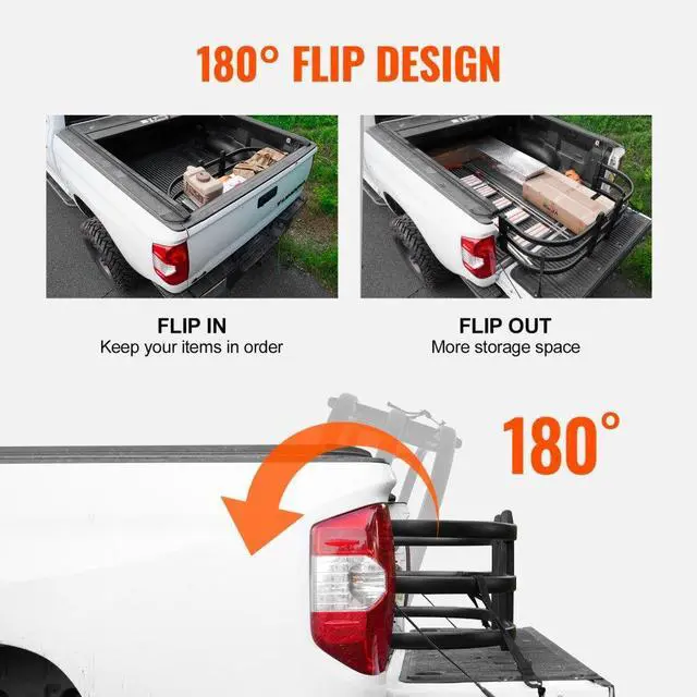 Alt view image 4 of 7 - VEVOR Truck Bed Extender, Aluminum Retractable Tailgate Extender, 55.5"-68", Fits for Ford Super Duty, F150, Dodge Ram 1500/2500/3500, Toyota Tundra, Nissan Titan, Chevrolet Silverado, GMC Sierra
