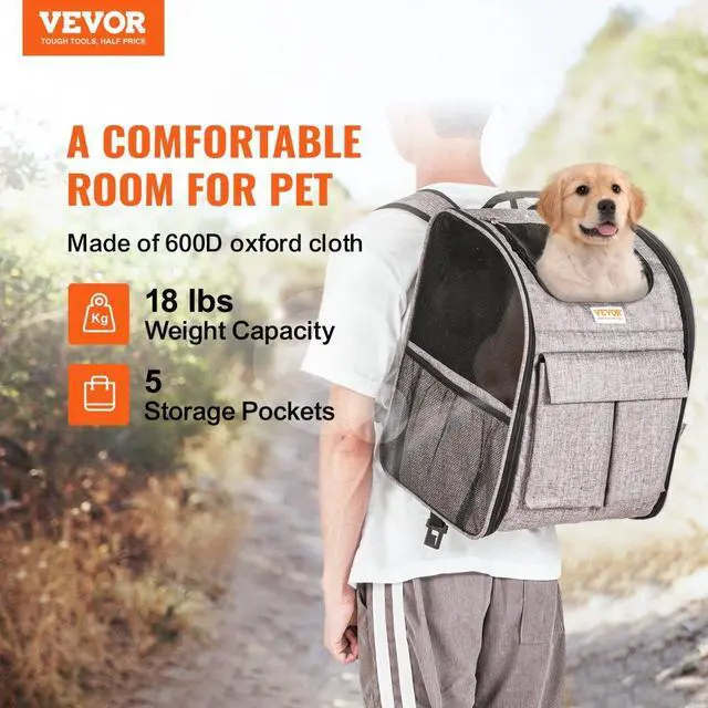 Alt view image 2 of 7 - VEVOR Rolling Pet Carrier Backpack with Removable Wheels for Under 18LBS, Large Soft Sided Wheeled Dog Carrier Cat Travel Carrier Airline Approved for Small Dogs and Medium Cats with Upgraded Wheels