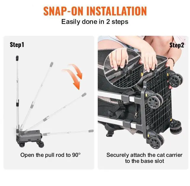 Alt view image 5 of 7 - VEVOR Rolling Pet Carrier Backpack with Removable Wheels for Under 18LBS, Large Soft Sided Wheeled Dog Carrier Cat Travel Carrier Airline Approved for Small Dogs and Medium Cats with Upgraded Wheels