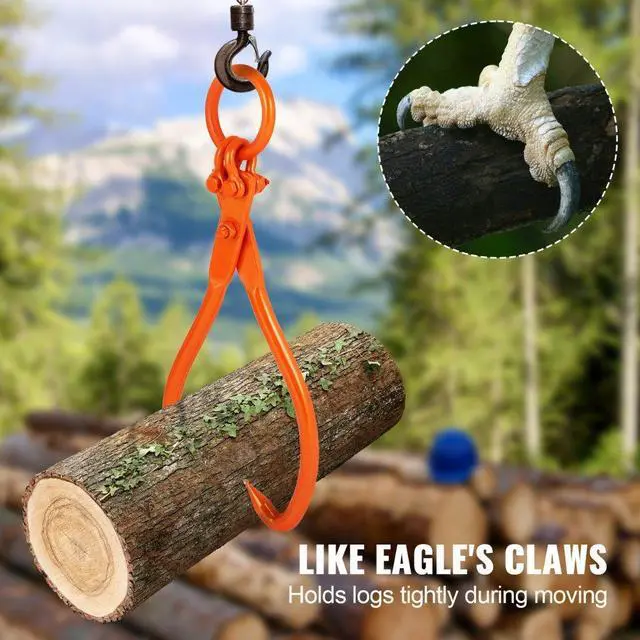 Alt view image 3 of 14 - VEVOR Log Skidding Tongs, 18 inch 2 Claw Log Lifting Tongs, Heavy Duty Steel Lumber Skidding Tongs, 772 lbs/350 kg Loading Capacity, Log Lifting, Handling, Dragging & Carrying Tool