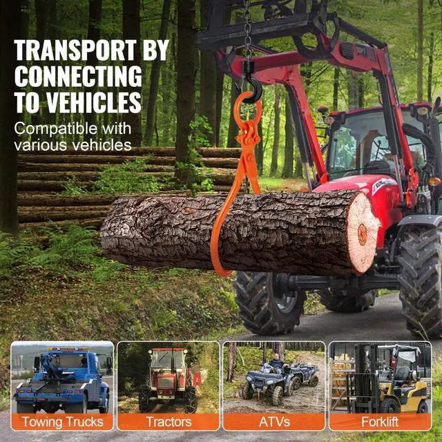 Alt view image 5 of 14 - VEVOR Log Skidding Tongs, 18 inch 2 Claw Log Lifting Tongs, Heavy Duty Steel Lumber Skidding Tongs, 772 lbs/350 kg Loading Capacity, Log Lifting, Handling, Dragging & Carrying Tool