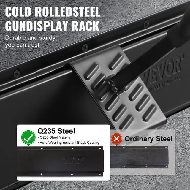 Alt view image 3 of 7 - VEVOR Gun Rack, Indoor Gun Rack Wall Mount, 6-Slot Vertical Rifle Shotgun Gun Rack, 180 lb Heavy Duty Metal Wall Gun Rack Display Stand with Soft Padding