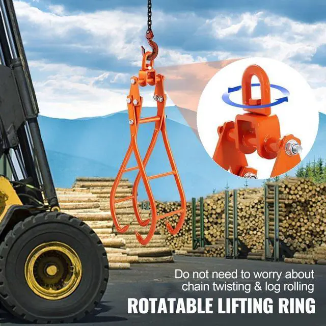 Alt view image 6 of 7 - VEVOR Timber Claw Hook, 28 inch 4 Claw Log Grapple for Logging Tongs, Swivel Steel Log Lifting Tongs, Eagle Claws Design with 2205 lbs/1000 kg Loading Capacity for Tractors, ATVs, Trucks, Forklifts