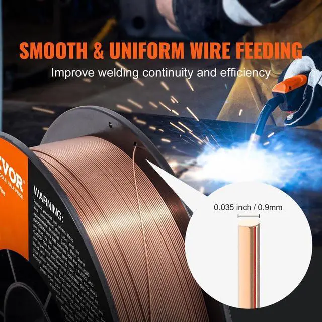 Alt view image 4 of 14 - VEVOR Solid MIG Welding Wire ER70S-6 0.035inch 11LBS Mild Steel MIG Welding Wire