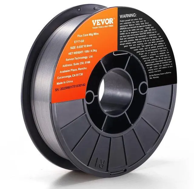 Main image of VEVOR Flux Core MIG Welding Wire E71T-GS 0.035" 10LB Gasless Mild Steel MIG Wire
