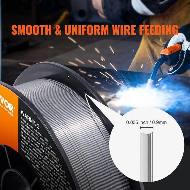 Alt view image 4 of 7 - VEVOR Flux Core MIG Welding Wire E71T-GS 0.035" 10LB Gasless Mild Steel MIG Wire