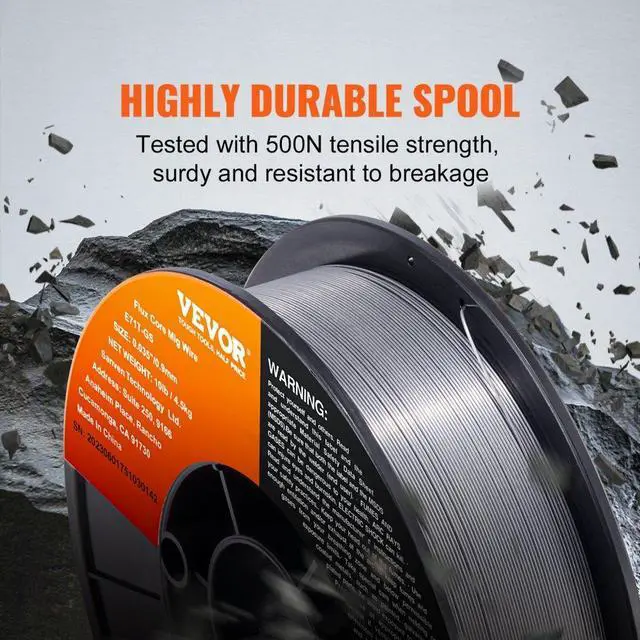 Alt view image 3 of 7 - VEVOR Flux Core MIG Welding Wire E71T-GS 0.035" 10LB Gasless Mild Steel MIG Wire