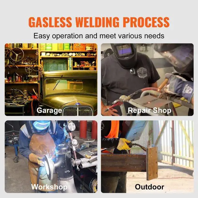 Alt view image 6 of 7 - VEVOR Flux Core MIG Welding Wire E71T-GS 0.035" 10LB Gasless Mild Steel MIG Wire