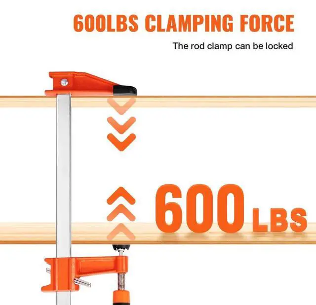 Alt view image 4 of 7 - VEVOR Bar Clamps for Woodworking, 2-Pack 36" Clamp/Spreader, Quick-Change F Clamp with 600 lbs Load Limit, 2.5" Throat Depth, Cast Iron and Carbon Steel, Wood Clamps for Woodworking Metal Working