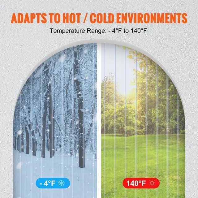 Alt view image 4 of 7 - VEVOR Strip Curtain, 164' Length, 8" Width, 0.08" Thickness, Clear Ribbed Plastic Door Strips, PVC Curtain Strip Door Bulk Roll for Warehouses, Factories, Supermarkets, Shopping Malls, Halls, Garages