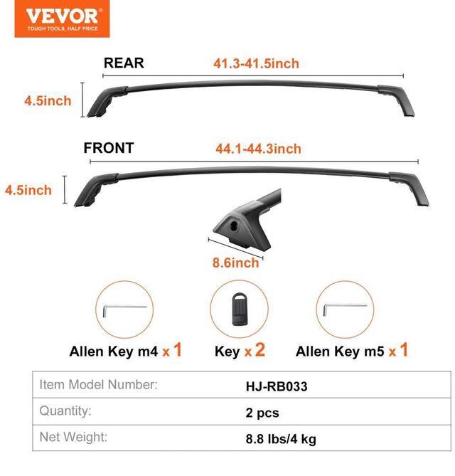 Alt view image 7 of 7 - VEVOR Roof Rack Cross Bars, Compatible with Toyota RAV4 2019-2023, 260lbs Load Capacity, Aluminum Anti-Rust Crossbars with Locks, Rooftop Cargo Bag Luggage Carrier (Not Fit for Adventure/TRD Off-Road)