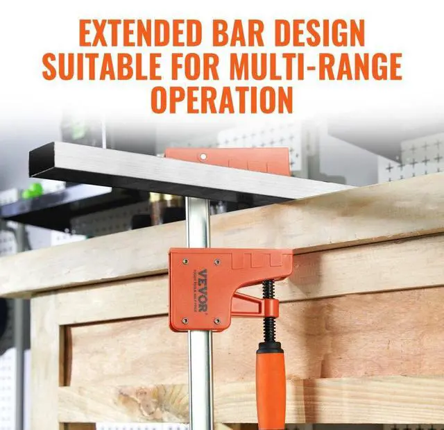 Alt view image 6 of 7 - VEVOR Bar Clamps for Woodworking, 2-Pack 50" Parallel Clamp Set, F Clamp with 1100 lbs Load Limit, Even Pressure, High-strength Plastic and Carbon Steel, Wood clamps for Woodworking Metal Working