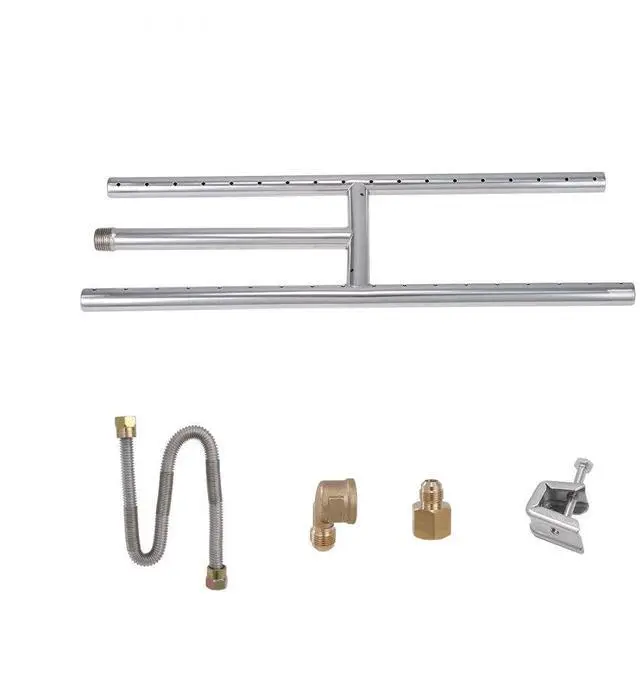 Main image of VEVOR 6 x 18 inch Drop-in Fire Pit Pan, Rectangular Stainless Steel Fire Pit Burner, Natural & Propane Gas Fire Pan H-Burner 90,000 BTU for Indoor or Outdoor Use