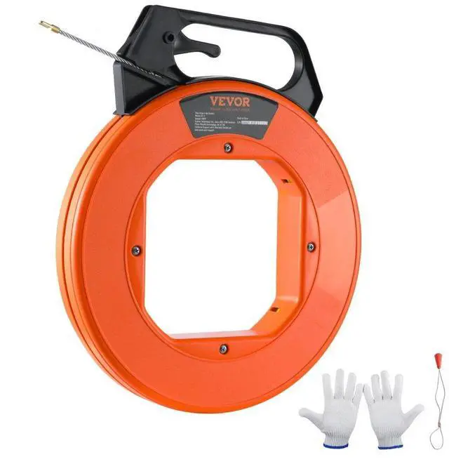 Main image of VEVOR Fish Tape, 100 ft, 3/16-inch, Fiberglass Wire Puller with Optimized Housing and Handle, Easy-to-Use Cable Puller Tool, Flexible Wire Fishing Tools for Wall and Electrical Conduit, Non-Conductive