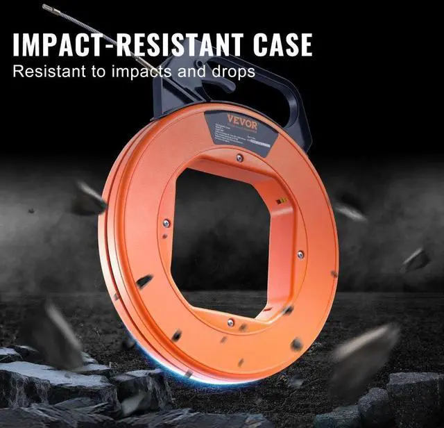 Alt view image 5 of 7 - VEVOR Fish Tape, 100 ft, 3/16-inch, Fiberglass Wire Puller with Optimized Housing and Handle, Easy-to-Use Cable Puller Tool, Flexible Wire Fishing Tools for Wall and Electrical Conduit, Non-Conductive