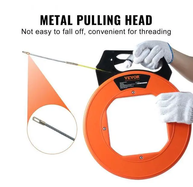 Alt view image 6 of 7 - VEVOR Fish Tape, 100 ft, 3/16-inch, Fiberglass Wire Puller with Optimized Housing and Handle, Easy-to-Use Cable Puller Tool, Flexible Wire Fishing Tools for Wall and Electrical Conduit, Non-Conductive