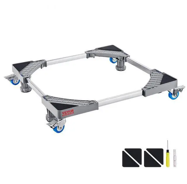 Main image of VEVOR Mini Fridge Stand, 400 lbs Load, 4 Strong Feet, 4 Locking Swivel Wheels, Washer and Dryer Pedestal, Multi-Functional Adjustable Base for Washing Machine, and Refrigerator, Universal Mobile Base