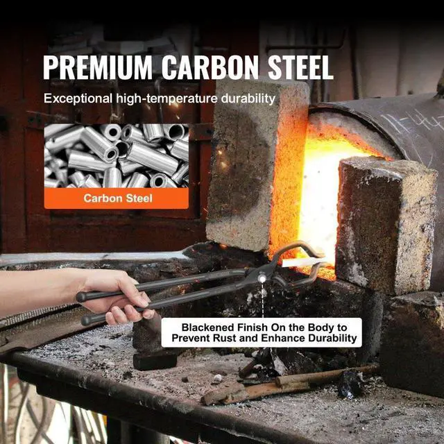 Alt view image 5 of 14 - VEVOR Blacksmith Tongs, 18 3 PCS, V-Bit Bolt Tongs, Wolf Jaw Tongs and Z V-Bit Tongs, Carbon Steel Forge Tongs with A3 Steel Rivets, for Beginner and Seasoned Blacksmiths, Bladesmiths and Craftsmen