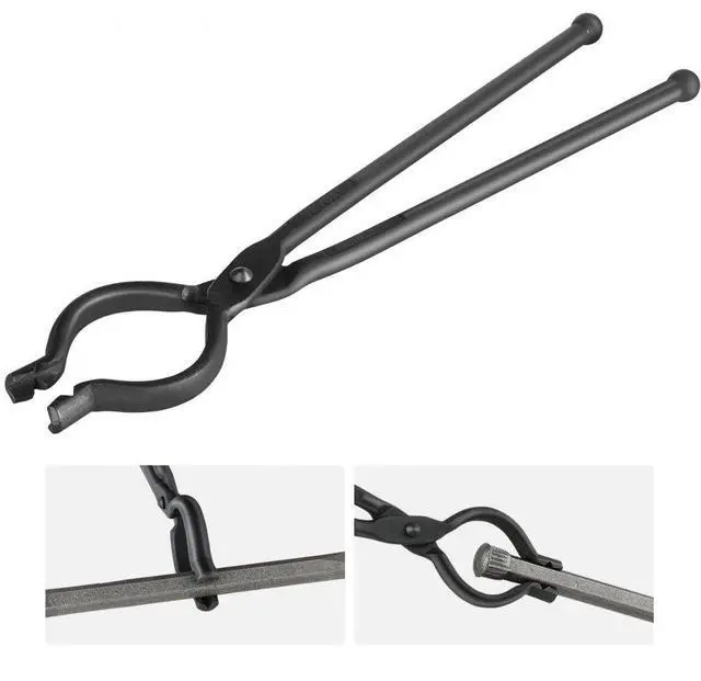 Main image of VEVOR Blacksmith Tongs, 18 V-Bit Bolt Tongs, Carbon Steel Forge Tongs with A3 Steel Rivets, for Long, Irregular, and Nail-shaped Forgings, for Beginner and Seasoned Blacksmiths and Bladesmiths