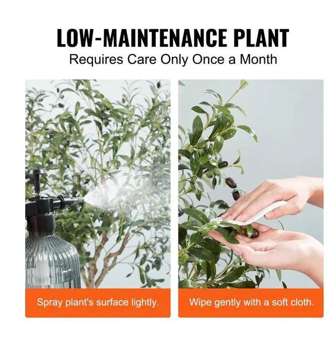 Alt view image 6 of 7 - VEVOR Artificial Olive Tree, 5 FT Tall Faux Plant, Secure PE Material & Anti-Tip Tilt Protection Low-Maintenance Plant, Lifelike Green Fake Potted Tree for Home Office Warehouse Decor Indoor Outdoor