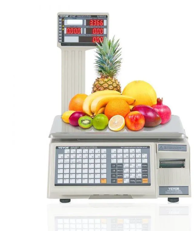 Main image of VEVOR Electronic Price Computing Scale, 66 LB Digital Deli Weight Scales, LCD & LED Digital Commercial Food Fruit Meat Produce Counting Weight, for Retail Store, Kitchen, Restaurant Market, and Farmer