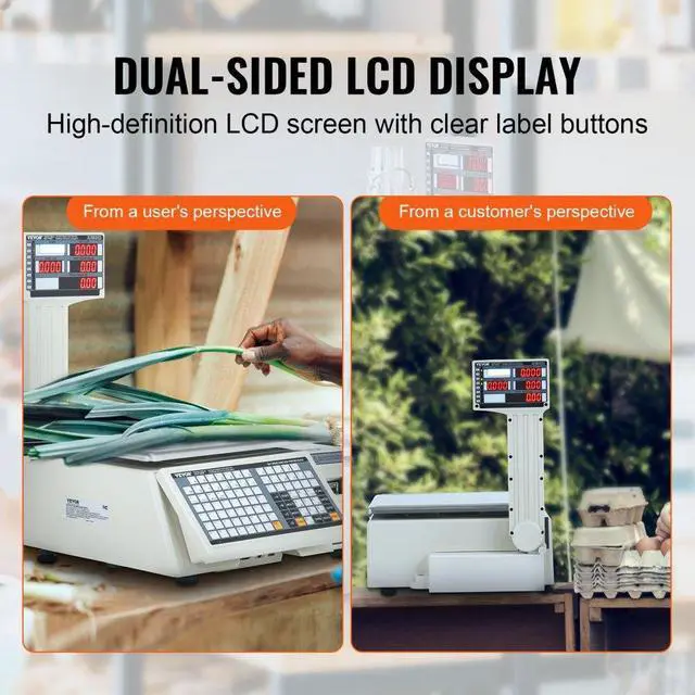 Alt view image 5 of 7 - VEVOR Electronic Price Computing Scale, 66 LB Digital Deli Weight Scales, LCD & LED Digital Commercial Food Fruit Meat Produce Counting Weight, for Retail Store, Kitchen, Restaurant Market, and Farmer