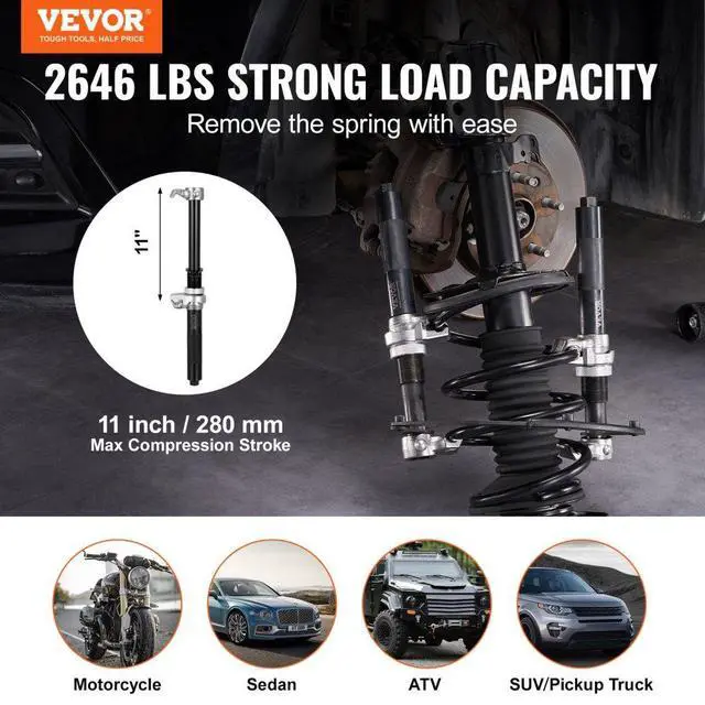 Alt view image 2 of 14 - VEVOR Coil Spring Compressor Tool, 2 pcs Heavy Duty Macpherson Strut Spring Compressor Set, 2646 lbs Strut Spring Compressor with Safety Bracket and Carrying Case, for Car Truck ATV UTV