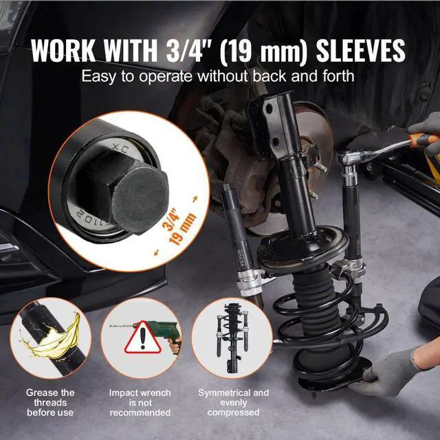 Alt view image 6 of 14 - VEVOR Coil Spring Compressor Tool, 2 pcs Heavy Duty Macpherson Strut Spring Compressor Set, 2646 lbs Strut Spring Compressor with Safety Bracket and Carrying Case, for Car Truck ATV UTV