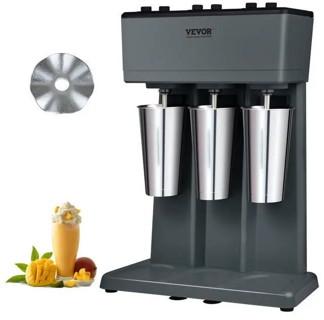 Main image of VEVOR Milkshake Maker, 375W x 3 Electric Milkshake Machine, Triple Heads Drink Mixer Blender Machine, 3-Speed Milkshake Mixer with 3 x 820 ml Stainless Steel Cups, for Commercial and Home