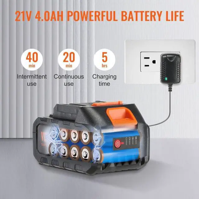 Alt view image 5 of 14 - VEVOR Cordless Pressure Washer, 580-PSI 1.1 GPM Portable Power Cleaner, Handheld High-Pressure Car Washer Gun with 4.0Ah Battery, Charger, 6-in-1 Nozzle, for Home/Floor Cleaning & Watering