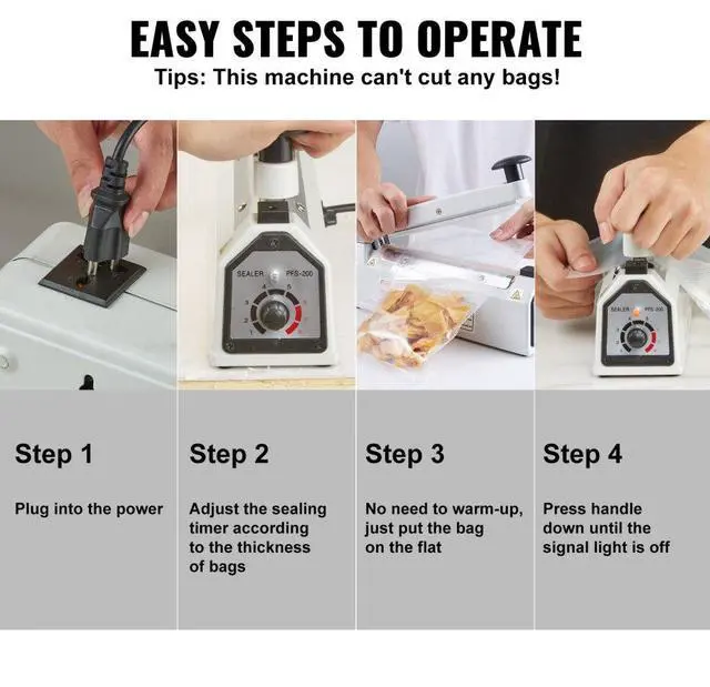 Alt view image 4 of 7 - VEVOR Impulse Sealer 16 inch, Manual Heat Sealing Machine with Adjustable Heating Mode, Aluminum Shrink Wrap Bag Sealers for Plastic Mylar PE PP Bags, Portable Poly Bag Sealer with Extra Replace Kit
