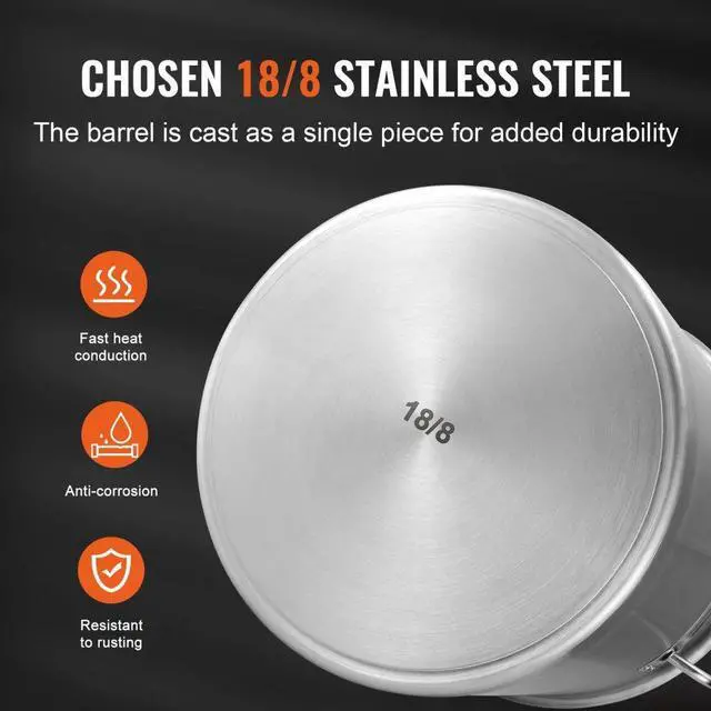 Alt view image 3 of 7 - VEVOR Stainless Steel Stockpot, 42 Quart Large Cooking Pots, Multipurpose Cookware Sauce Pot with Lid & Handle, Heavy Duty Commercial Grade Stock Pot, Sanding Treatment, for Large Groups Events Silver