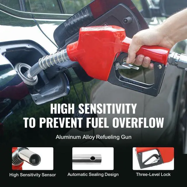 Alt view image 5 of 7 - VEVOR Fuel Hose Reel, 1" x 50', Extra Long Retractable Diesel Hose Reel, Heavy-Duty Carbon Steel Construction with Automatic Fuel Nozzle, NBR Rubber Hose for Aircraft Ship Vehicle Tank Truck, 300 PSI