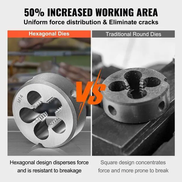 Alt view image 5 of 7 - VEVOR Tap and Die Set, 116-Piece Include Metric and SAE Size, Bearing Steel Taps and Dies, Essential Threading Tool for Cutting External Internal Threads, with Complete Accessories and Storage Case