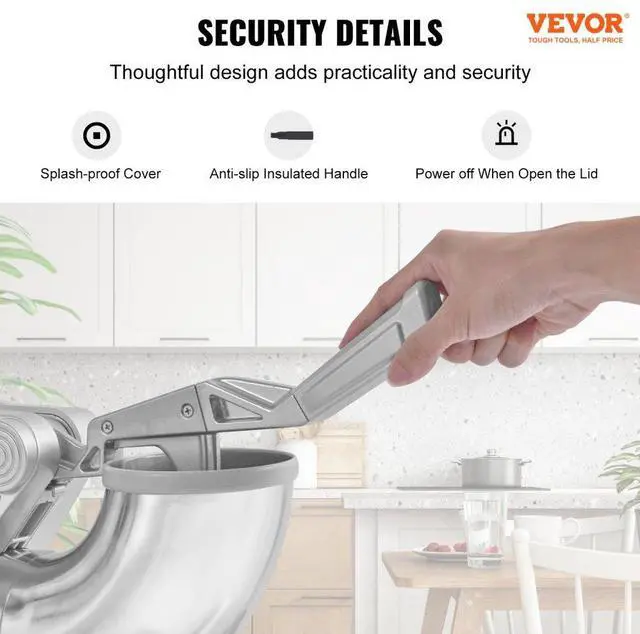 Alt view image 6 of 14 - VEVOR Ice Crushers Machine, 661lbs Per Hour Electric Snow Cone Maker with 4 Blades, Stainless Steel Shaved Ice Machine with Cover, 300W Ice Shaver Machine for Margaritas, Home and Commercial Use