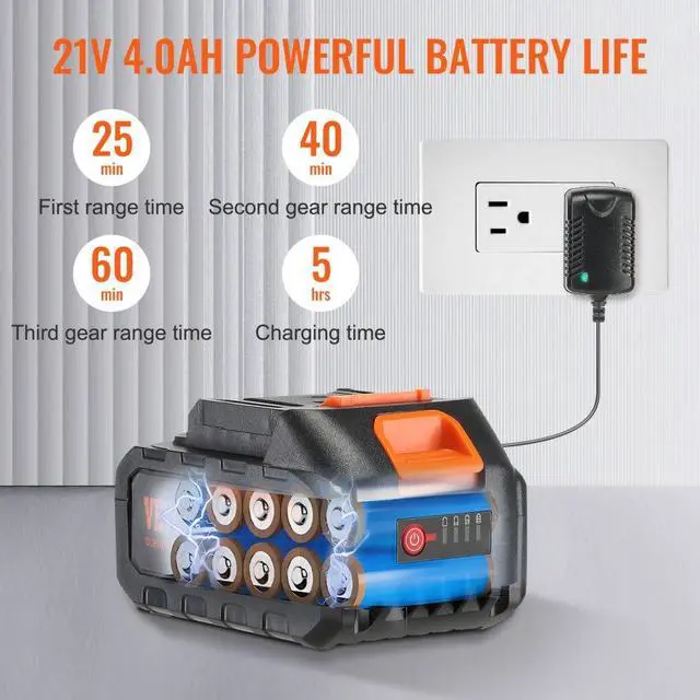 Alt view image 6 of 7 - VEVOR Cordless Pressure Washer, 652-PSI 1.0 GPM Portable Power Cleaner, Handheld High-Pressure Car Washer Gun with 4.0Ah Battery, Charger, 6-in-1 Nozzle, for Home/Floor Cleaning & Watering