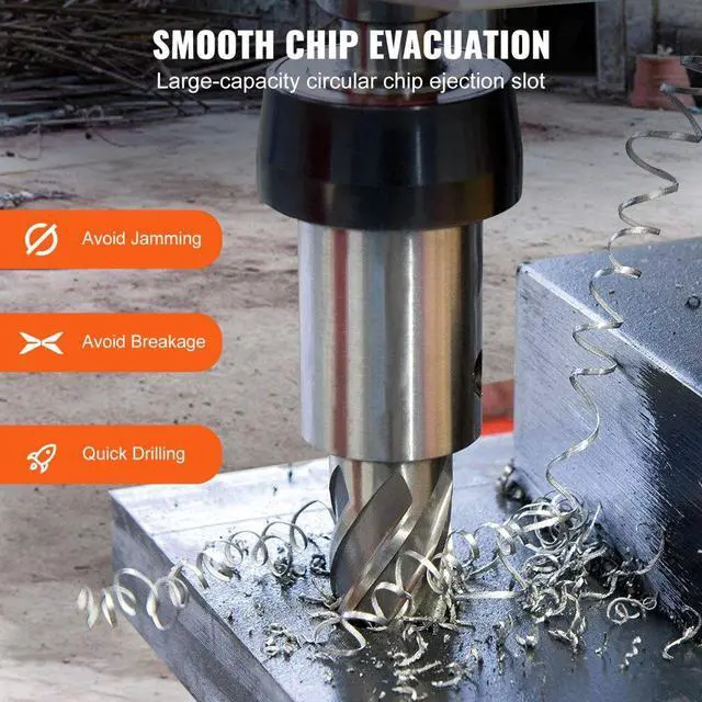 Alt view image 4 of 7 - VEVOR Annular Cutter Set, 13 pcs Weldon Shank Mag Drill Bits, 7/16" to 1-1/16" Cutting Diameter, 1" Cutting Depth, M2AL HSS, 2 Pilot Pins, Hex Wrench and Portable Case, for Using with Magnetic Drills