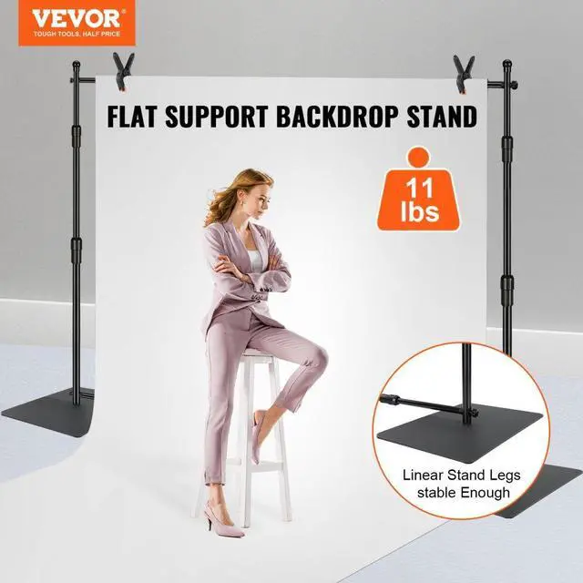 Alt view image 3 of 8 - VEVOR 10ft x 10ft Pipe and Drape Kit, Heavy Duty Backdrop Stand with Carbon Steel Base, Adjustable Backdrop Support with 6 Clamps and A Carry Bag for Wedding, Party, Event, Photography, and Exhibition