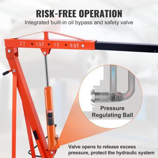Alt view image 6 of 7 - VEVOR Hydraulic Long Ram Jack 8Ton Clevis Base Engine Hoist Cylinder Single Pump