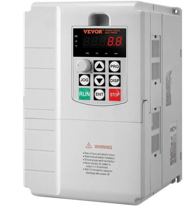 Main image of VEVOR VFD 7.5KW, 34A, 10HP Variable Frequency Drive for 3-Phase Motor Speed Control