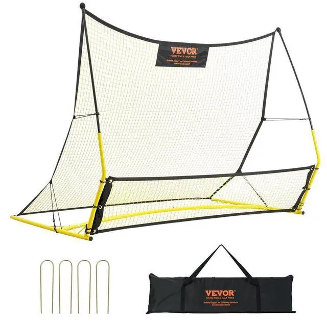 Main image of VEVOR Soccer Trainer, 2-IN-1 Portable Soccer Rebounder Net, 71"x40" Iron Soccer Practice Equipment, Sports Football Rebounder Wall with Portable Bag, Perfect for Team Solo Training, Passing, Volley
