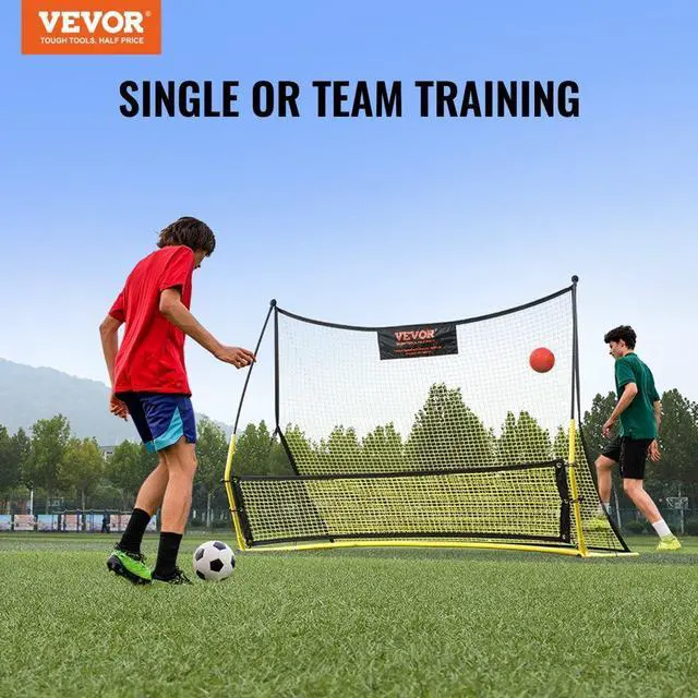 Alt view image 7 of 7 - VEVOR Soccer Trainer, 2-IN-1 Portable Soccer Rebounder Net, 71"x40" Iron Soccer Practice Equipment, Sports Football Rebounder Wall with Portable Bag, Perfect for Team Solo Training, Passing, Volley