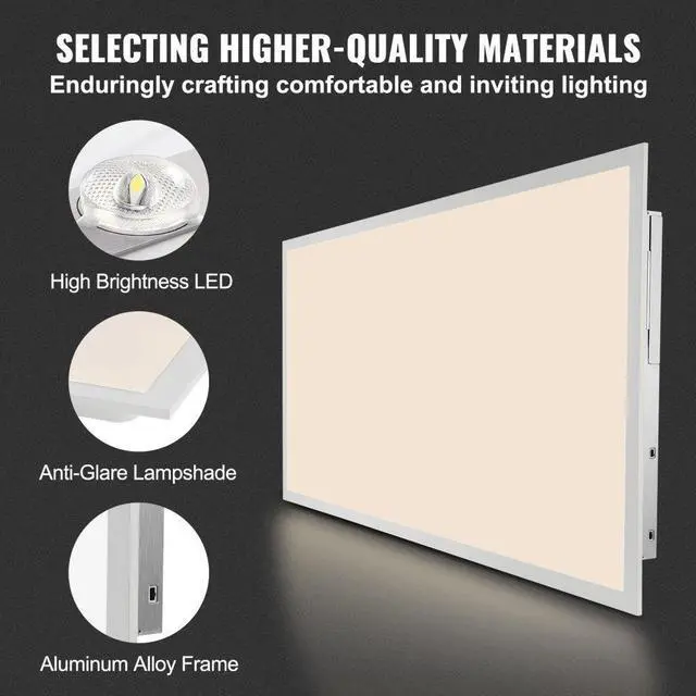 Alt view image 4 of 7 - VEVOR 1 Pack 2x4 FT LED Flat Panel Light, 6000LM 50W, Surface Mount LED Drop Ceiling Light Fixture with Adjustable Color Temperature 3500K/4000K/5000K, Ultra Thin for Home Off Tested to UL Standards