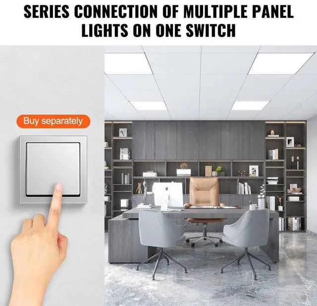 Alt view image 5 of 7 - VEVOR 1 Pack 2x4 FT LED Flat Panel Light, 6000LM 50W, Surface Mount LED Drop Ceiling Light Fixture with Adjustable Color Temperature 3500K/4000K/5000K, Ultra Thin for Home Off Tested to UL Standards