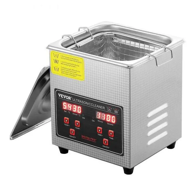 Main image of VEVOR Ultrasonic Cleaner with Digital Timer & Heater, Professional Ultra Sonic Jewelry Cleaner, Stainless Steel Heated Cleaning Machine for Glasses Watch Rings Small Parts Circuit Board (2L)