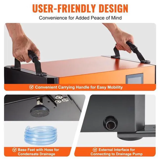 Alt view image 6 of 8 - VEVOR 125 Pints Commercial Dehumidifier with Drain Hose for Crawl Spaces  Basements Warehouse & Job Sites  Large Capacity Dehumidifier for Water Damage Restoration  Auto Defrost  CSA Listed