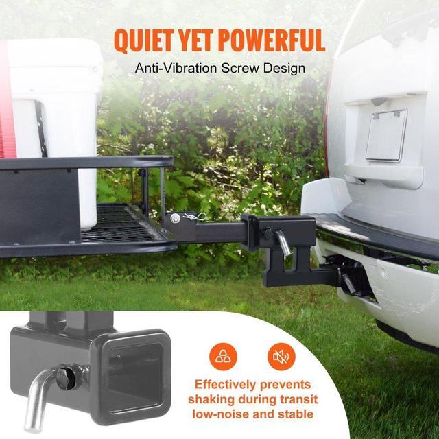Alt view image 6 of 7 - VEVOR Hitch Adapter, 1-1/4" to 2" Receiver Hitch Extender Extension, Trailer Hitch Riser with 4" Rise/Drop, 6-1/2" Extension Length, 4000 lbs Towing Capacity, Hitch Pins, Bolt and Nut Included, Black