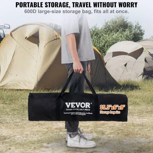 Alt view image 5 of 7 - VEVOR Volleyball and Badminton Set, Outdoor Portable Badminton Net, Adjustable Height Steel Poles, Professional Combo Set with PVC Volleyball, Pump, Carrying Bag, Easy Setup for Backyard Beach Lawn