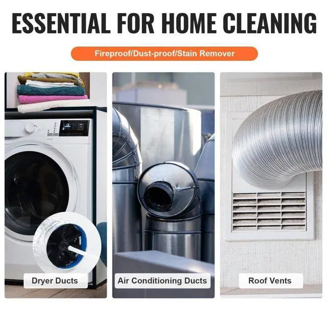 Alt view image 6 of 7 - VEVOR 40 FEET Dryer Vent Cleaner Kit, 29 Pieces Duct Cleaning Brush, Reinforced Nylon Dryer Vent Brush, Dryer Cleaning Tools Lint Remover with Flexible Lint Trap Brush, Clamp Connectors